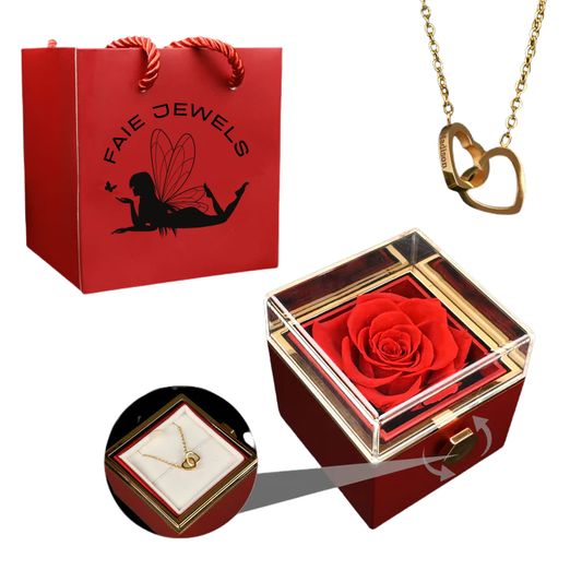 Eternal Rose Box W/ Engraved Necklace